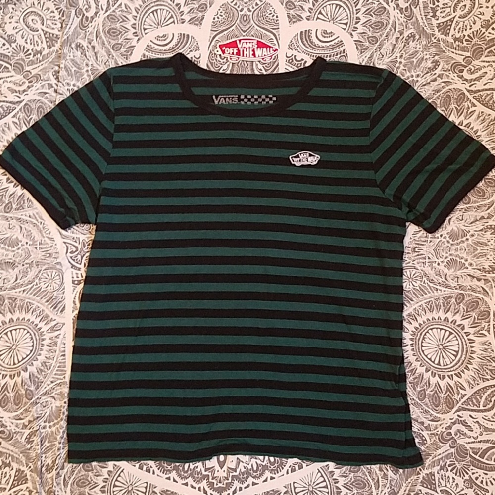 VANS OFF THE WALL STRIPED CROP TOP